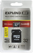 EXPLOYD <EX0032GCSDHC10-AD> microSDHC 32Gb Class10 + microSD-->SD Adapter