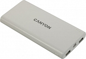 Внешний аккумулятор CANYON <CNE-CPB1006W> White (2xUSB 2.1A, 10000mAh)