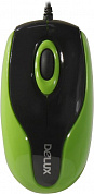 DELUX Optical Mouse <DLM-363B USB Black/Green> (RTL) 3btn+Roll