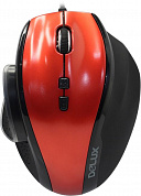 DELUX Optical Mouse <M535 Black/Red> (RTL) USB 8btn+Rollя