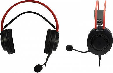Наушники с микрофоном Bloody G200 Black-Red (USB, шнур 2м, с регулятором громкости)