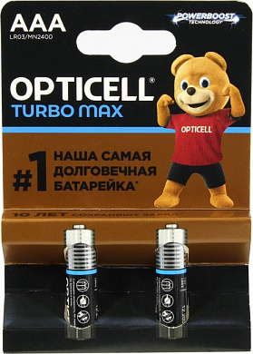 OPTICELL TURBO MAX <250449> (LR03) Size AAA, 1.5V, щелочной (alkaline) <уп. 2 шт>