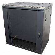 5bites <TC6401-12B> Шкаф настенный телекоммуникационный, чёрный 12U 600x450, дверь стекло-металл