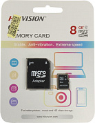 HIKVISION <HS-TF-C1-8G+microSD-->SD Adapter> microSDHC Memory Card 8Gb Class10