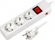 SBSP-3-18-W Сетевой фильтр 16А, 3500 Вт, 3 гнезда, без з/ш, с з/к, ПВС 3x1.0, 1,8 м, белый (SBSP-3-18-W)