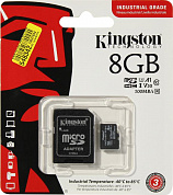 Kingston <SDCIT2/8GB> microSDHC Memory Card 8Gb UHS-I U3 + microSD-->SD Adapter