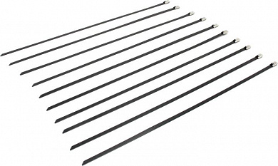 Fortisflex <78729> Стяжка стальная, чёрный, 4.6x300 мм, уп-ка 10 шт