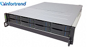 GSEP100800RPC-8U52 Infortrend EonStor 8x3.5 SSD/HDD SATA, 2U, Single Сontroller, 1x4GB, 4x1GbE iSCSI ports, 2xUSB3.0, 2