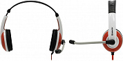Наушники с микрофоном Defender Warhead G-120 Red/White(шнур 2м,с регулятором громкости) <64098>