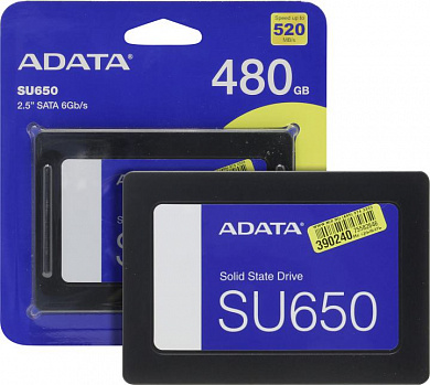 SSD 480 Gb SATA 6Gb/s ADATA Ultimate SU650 <ASU650SS-480GT-R> 2.5" 3D TLC