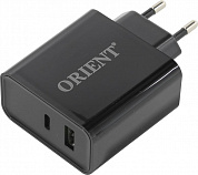 Orient <PU-F45D> Зарядное устройство USB (Вых. DC5/9/12V, 45W, USB/USB-C, быстрая зарядка)
