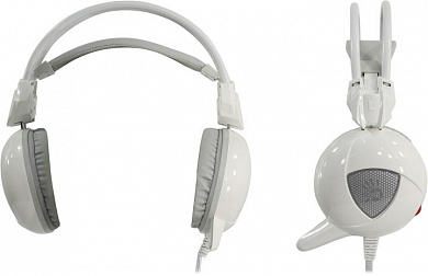 Наушники с микрофоном Bloody G310 White(-Gray) (шнур 2.2м, с регулятором громкости)