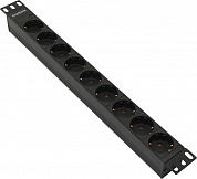 Exegate ServerPro PDU-19H901 Al-9S-C14 <EX280847RUS> Блок силовых розеток 19", чёрный 1U, 9 евророзеток