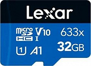LMS0633032G-BNNNG Флеш карта microSD 32GB Lexar High-Performance 633x microSDHC UHS-I U1 V10 A1 C10, 100/20 Mb/s