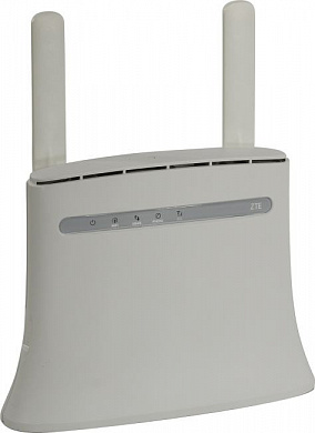 ZTE <MF283U/RU White> 3G/4G WiFi Router (3UTP 100Mbps, 1WAN, 2xRJ11,802.11b/g/n, USB, SIM slot)