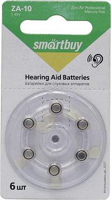Smartbuy SBZA-A10-6B  (Zinc-Air, 1.45V) <уп. 6 шт>