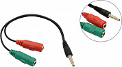 Defender Headset Jack <63012> Кабель-переходник 4-pin Jack3.5-M -->2xJack3.5-F