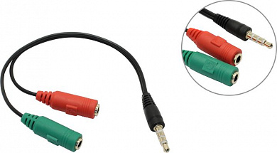 Defender Headset Jack <63012> Кабель-переходник 4-pin Jack3.5-M -->2xJack3.5-F
