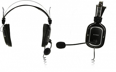 Наушники с микрофоном A4Tech HU-50 Black (шнур 2м, USB, с регулятором громкости)