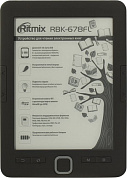 Ritmix <RBK-678FL> (6",mono,подсв,1024x758, 4Gb,CHM/DOC/EPUB/FB2/HTML/MOBI/PDF/RTF/TXT/BMP/JPEG/GIF,microSD,USB)