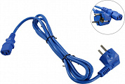 Hyperline <PWC-IEC13-SHM-1.8-BL> Кабель компьютер - розетка 220V 1.8м Европейский стандарт, Г-образный