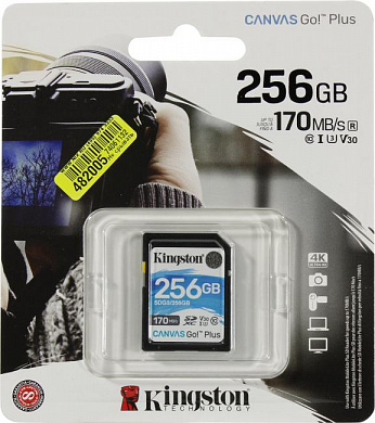 Kingston <SDG3/256GB> SDXC Memory Card 256Gb V30 UHS-I U3