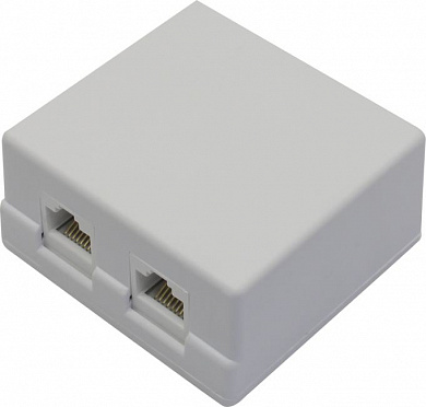 5bites <LY-SB02-A> Розетка внешняя двойная RJ-45 кат.5(e)