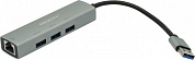 Orient <JK-340N> Кабель-адаптер USB 3.0 -> 3xUSB3.0+UTP 1000Mbps