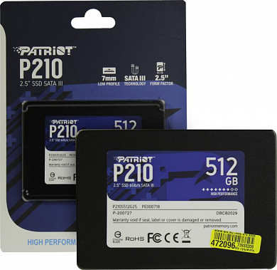 SSD 512 Gb SATA 6Gb/s Patriot P210 <P210S512G25> 2.5"