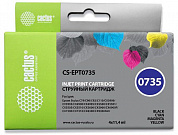 Набор картриджей Cactus CS-EPT0735 Bk/C/M/Y для Epson Stylus C79/90/110,СХ3900/4900/5900/7300/8300/9300