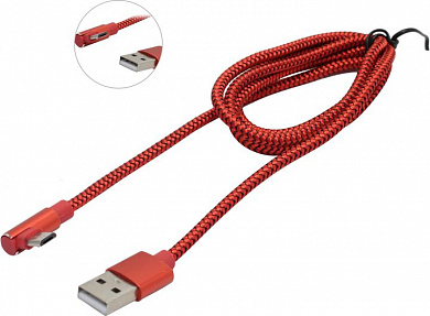 JETACCESS <JA-DC25 1м Red> Кабель USB 2.0 AM -> micro-B 1м, Г-образный коннектор