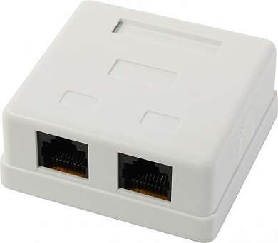 Exegate SM2-RJ45-C6 <EX292845RUS> Розетка внешняя двойная RJ-45 кат.6
