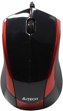 A4Tech V-Track Mouse <N-400-2 Red&Black> (RTL) USB 3btn+Roll