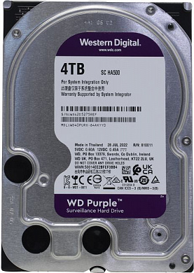 HDD 4 Tb SATA 6Gb/s Western Digital Purple <WD40PURX(-78)> 3.5" 64Mb