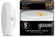 GAUSS 108408108-D Лампа светодиодная LED 8 Вт 660 Лм 3000К теплая GX53 теблетка диммируемая Black Gauss (108408108-D)