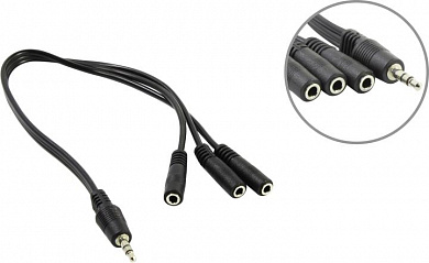 KS-is <KS-828A> Кабель-переходник Jack3.5-M --> 3Jack3.5-F  0.3м