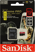 SanDisk Extreme PRO <SDSQXCD-512G-GN6MA> microSDXC Memory Card 512Gb UHS-I U3 V30 A2 + microSD--> SD Adapter