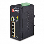 PLANET  ISW-514PTF IP30 4-Port/TP + 1-Port Fiber(SFP) POE Industrial Fast Ethernet Switch (-40 to 75 C)