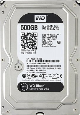 HDD 500 Gb SATA 6Gb/s Western Digital Black <WD5003AZEX> 3.5" 7200rpm 64Mb
