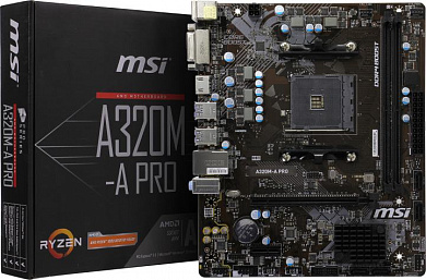 MSI A320M-A PRO (RTL) AM4 <A320> PCI-E DVI+HDMI GbLAN SATA RAID MicroATX 2DDR4