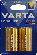 VARTA LONGLIFE 4106-6, Size"AA", 1.5V, щелочной (alkaline) <уп.6 шт>