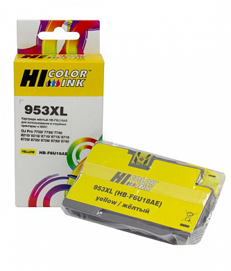 Картридж Hi-Black (HB-F6U18AE) для   HP OJP 8710/8715/8720/8730/8210/8725 №953XL, NEW, Y