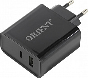 Orient <PU-F45D> Зарядное устройство USB (Вх. AC100-240V, Вых. DC5/9/12V, 45W, USB/USB-C)