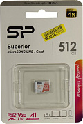 Silicon Power <SP512GBSTXDV3V20> microSDXC Memory Card 512Gb UHS-I U3 V30 A1