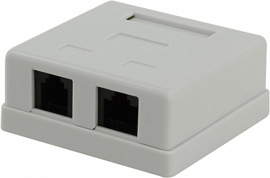 5bites <LY-SB09> Розетка внешняя двойная RJ-45+RJ-11 кат.5e