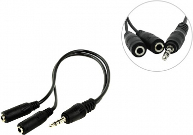 5bites <AA-3MF2-02BK> Кабель-разветвитель Jack3.5-M --> 2xJack3.5-F