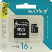 SmartBuy <SB16GBSDCL10-01> microSDHC 16Gb Class10 + microSD-->SD Adapter