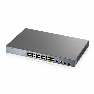 ZYXEL <GS1350-26HP> Управляемый коммутатор (24UTP 1000Mbps PoE+ + 2Combo 1000BASE-T/SFP)