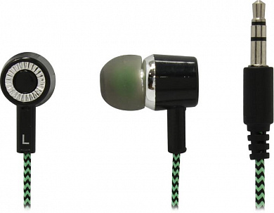 Наушники SVEN E-107 <Black-Green> (шнур 1.2м)