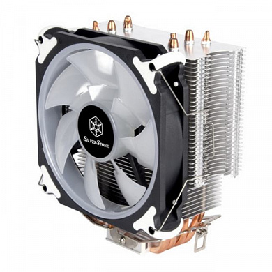 Silverstone SST-AR12-RGB Argon CPU Cooler 4 Direct Contact Heatpipe, 120mm PWM RGB Fan, RTL